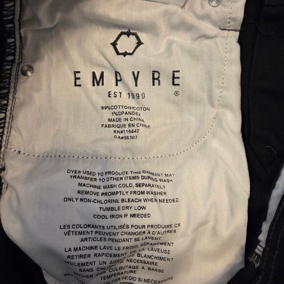 Empyre Skeletor Black Skinny Fit Jeans size 32x31, low rise - Picture 10 of 10
